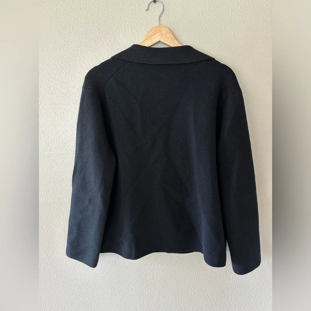J Crew Blazer Black Cotton Wool Blend Stretch Cardigan Size L - Picture 8 of 8